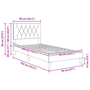 Σκελετός Κρεβατιού Σκούρο Πράσινο 90 x 190 cm Βελούδο - Pakobazaar