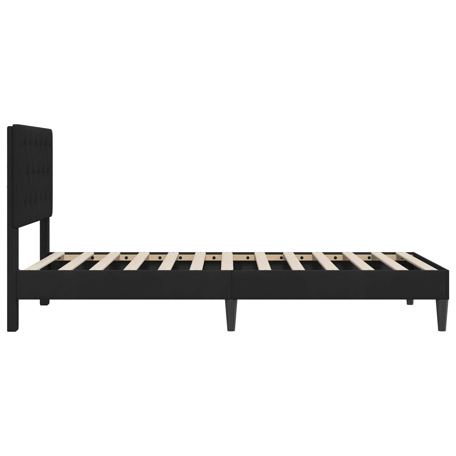 Σκελετός Κρεβατιού με κεφαλάρι Μαύρο 100 x 200 cm Βελούδο - Pakobazaar