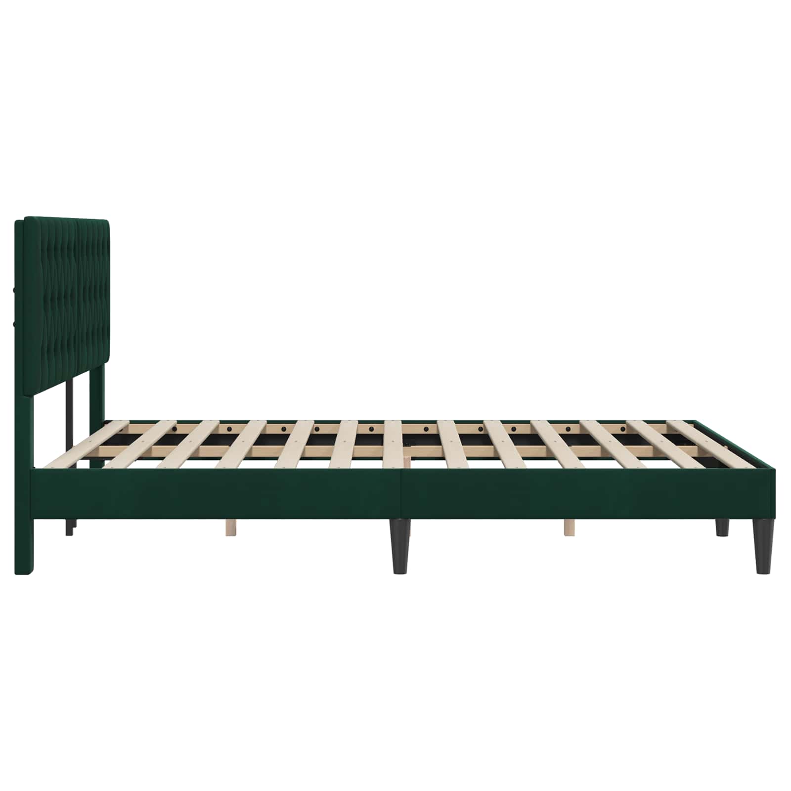 Σκελετός Κρεβατιού Σκούρο Πράσινο 120 x 190 cm Βελούδο - Pakobazaar