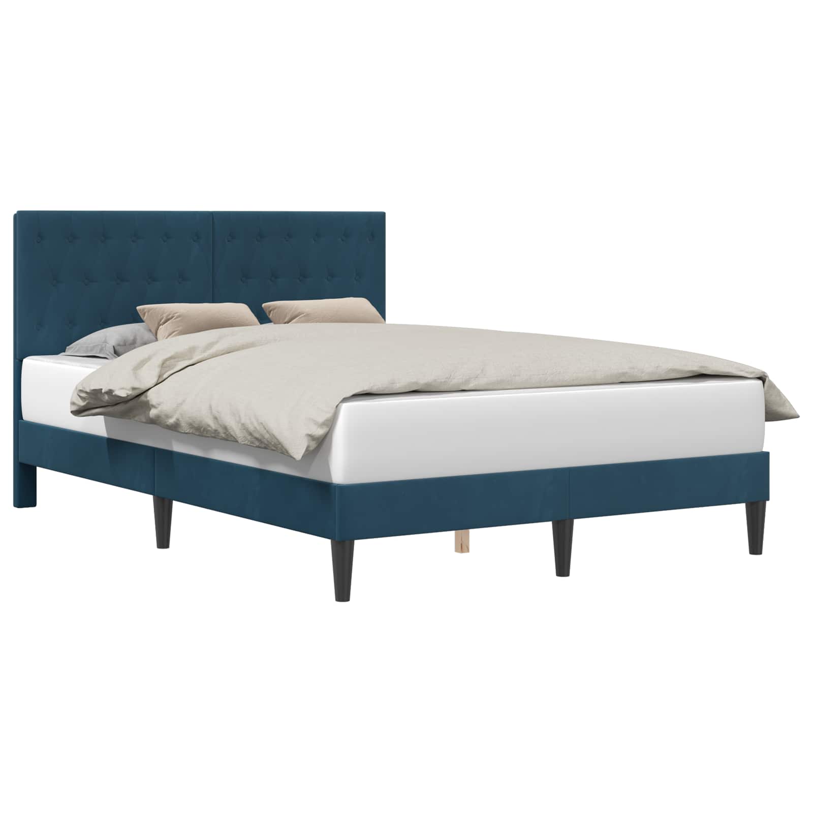 Σκελετός Κρεβατιού με κεφαλάρι Μπλε 120 x 190 cm Βελούδο - Pakobazaar
