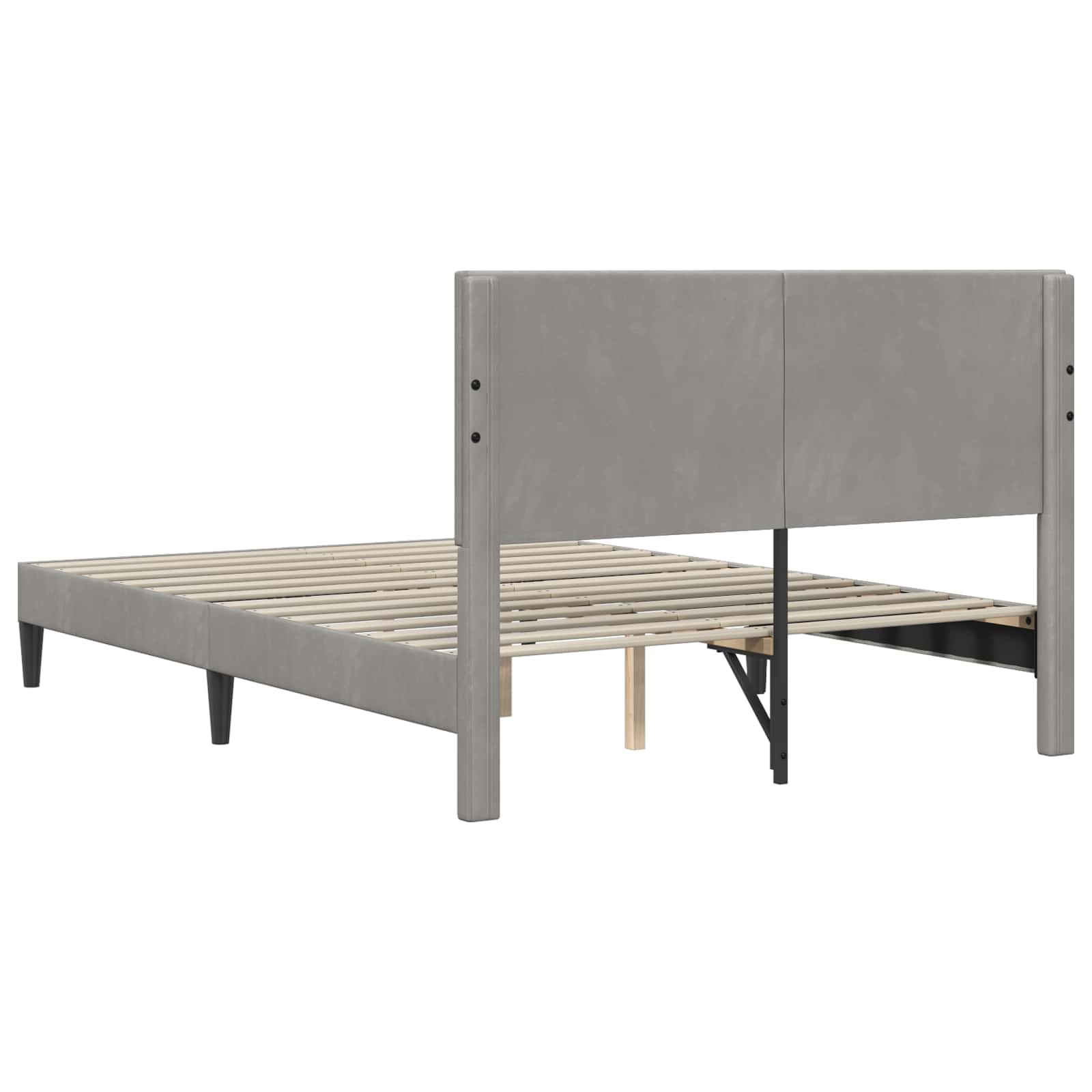 Σκελετός Κρεβατιού Ανοιχτό γκρι 140 x 190 cm Βελούδο - Pakobazaar