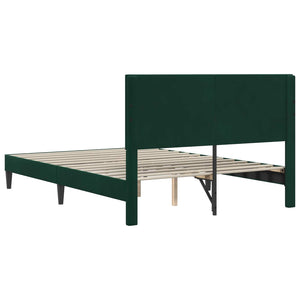 Σκελετός Κρεβατιού Σκούρο Πράσινο 140 x 190 cm Βελούδο - Pakobazaar