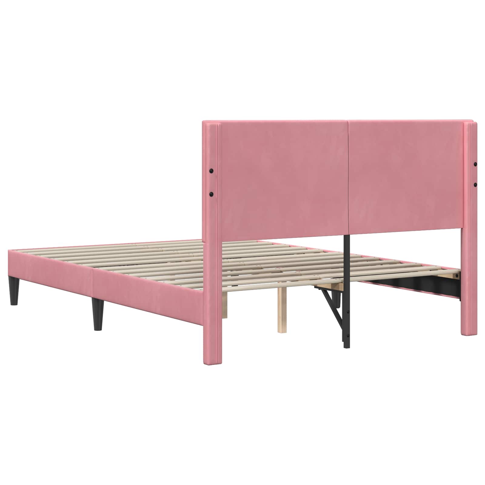 Σκελετός Κρεβατιού με κεφαλάρι Ροζ 140 x 190 cm Βελούδο - Pakobazaar
