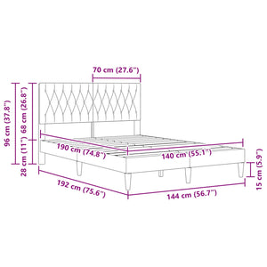 Σκελετός Κρεβατιού με κεφαλάρι Μαύρο 140 x 190 cm Βελούδο - Pakobazaar