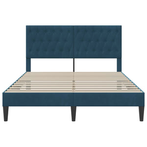 Σκελετός Κρεβατιού με κεφαλάρι Μπλε 140 x 190 cm Βελούδο - Pakobazaar