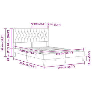 Σκελετός Κρεβατιού Ανοιχτό γκρι 140 x 200 cm Βελούδο - Pakobazaar
