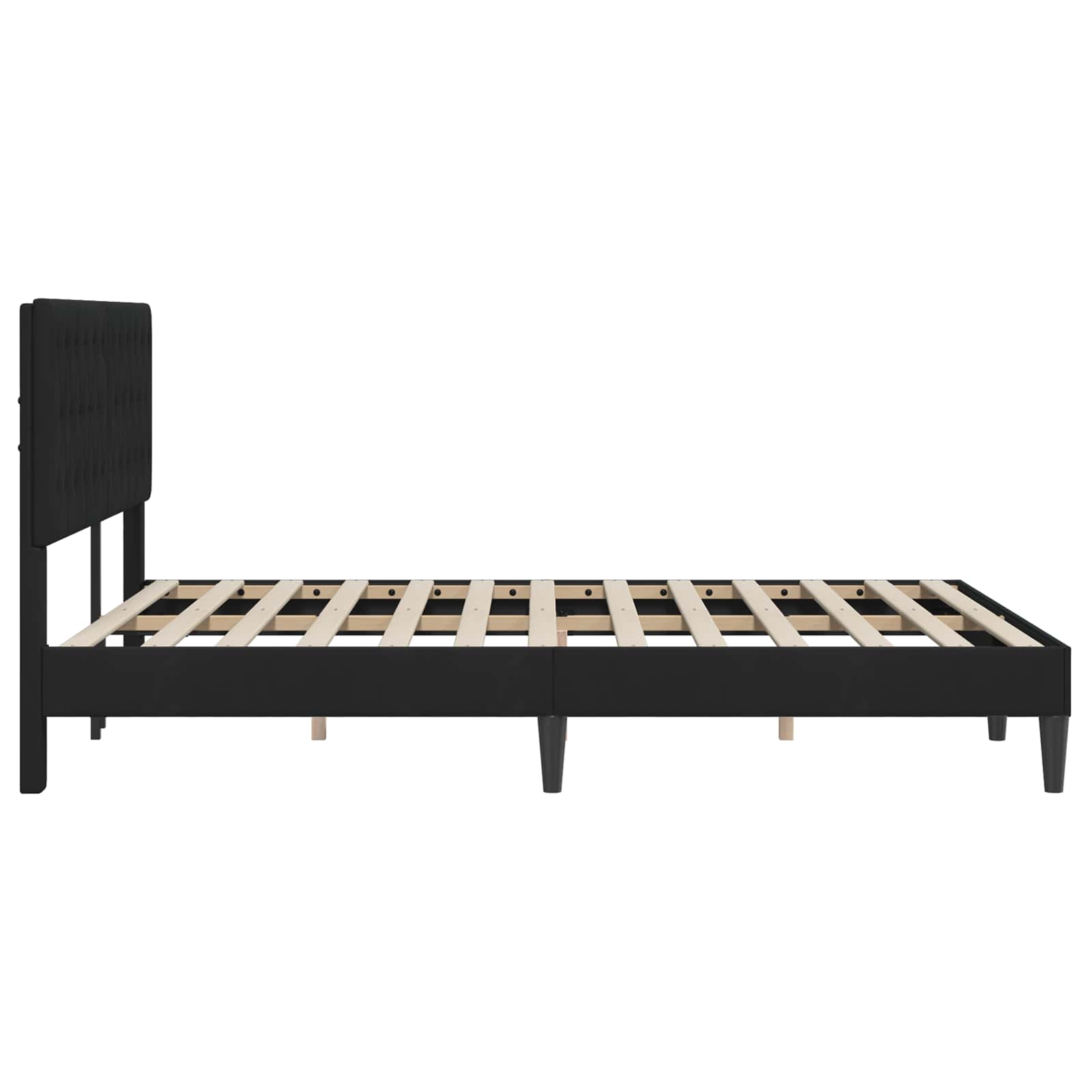 Σκελετός Κρεβατιού με κεφαλάρι Μαύρο 140 x 200 cm Βελούδο - Pakobazaar