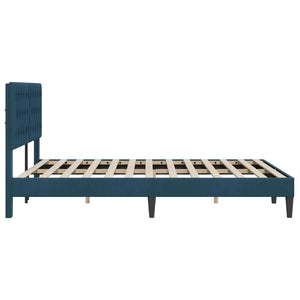 Σκελετός Κρεβατιού με κεφαλάρι Μπλε 140 x 200 cm Βελούδο - Pakobazaar
