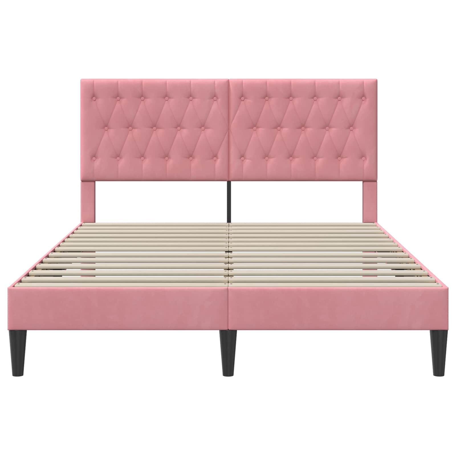 Σκελετός Κρεβατιού με κεφαλάρι Ροζ 160 x 200 cm Βελούδο - Pakobazaar