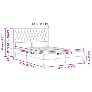 Σκελετός Κρεβατιού με κεφαλάρι Ροζ 160 x 200 cm Βελούδο - Pakobazaar