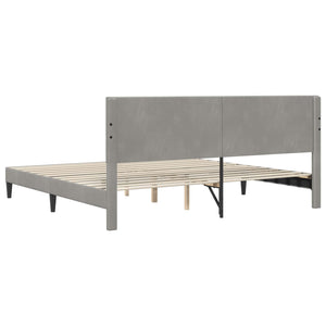 Σκελετός Κρεβατιού Ανοιχτό γκρι 180 x 200 cm Βελούδο - Pakobazaar