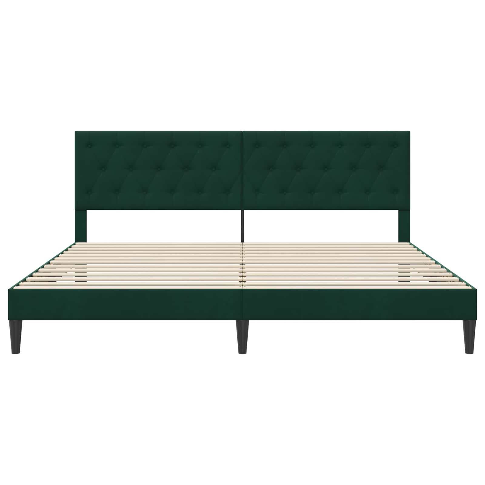 Σκελετός Κρεβατιού Σκούρο Πράσινο 200 x 200 cm Βελούδο - Pakobazaar