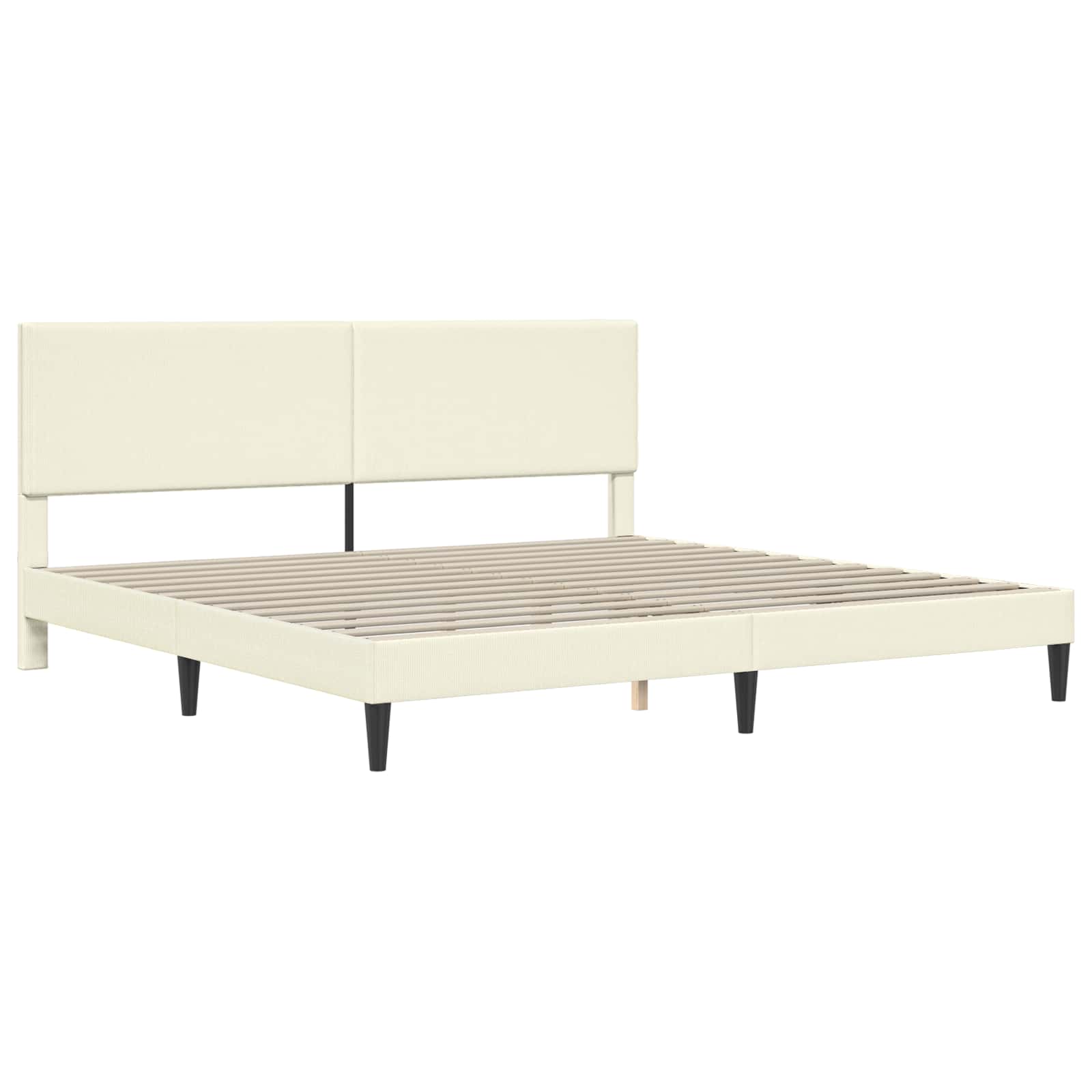 Σκελετός Κρεβατιού Κρεμ 180 x 200 cm Υφασμάτινο Κορντουρά - Pakobazaar