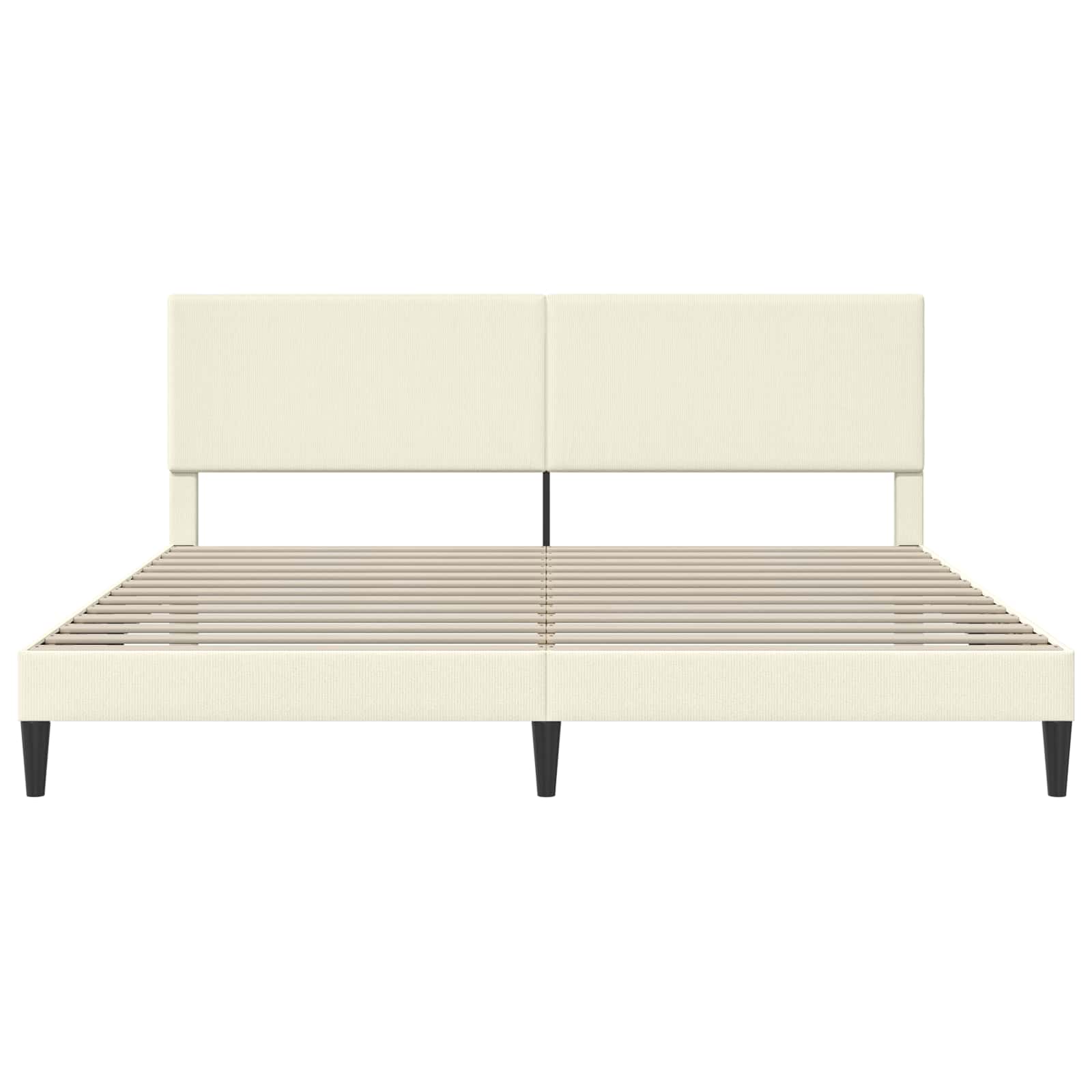 Σκελετός Κρεβατιού Κρεμ 180 x 200 cm Υφασμάτινο Κορντουρά - Pakobazaar