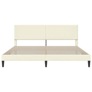 Σκελετός Κρεβατιού Κρεμ 180 x 200 cm Υφασμάτινο Κορντουρά - Pakobazaar