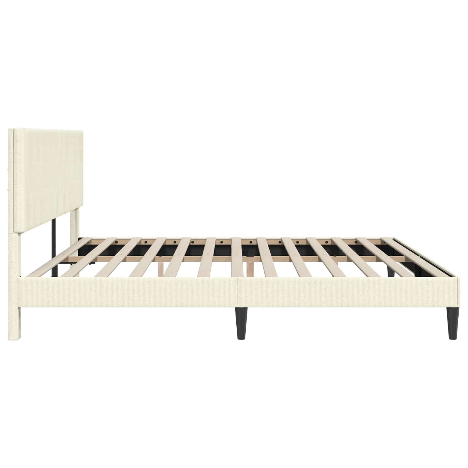 Σκελετός Κρεβατιού Κρεμ 180 x 200 cm Υφασμάτινο Κορντουρά - Pakobazaar