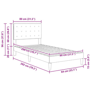 Σκελετός Κρεβατιού Σκούρο Πράσινο 80 x 200 cm Ύφασμα - Pakobazaar