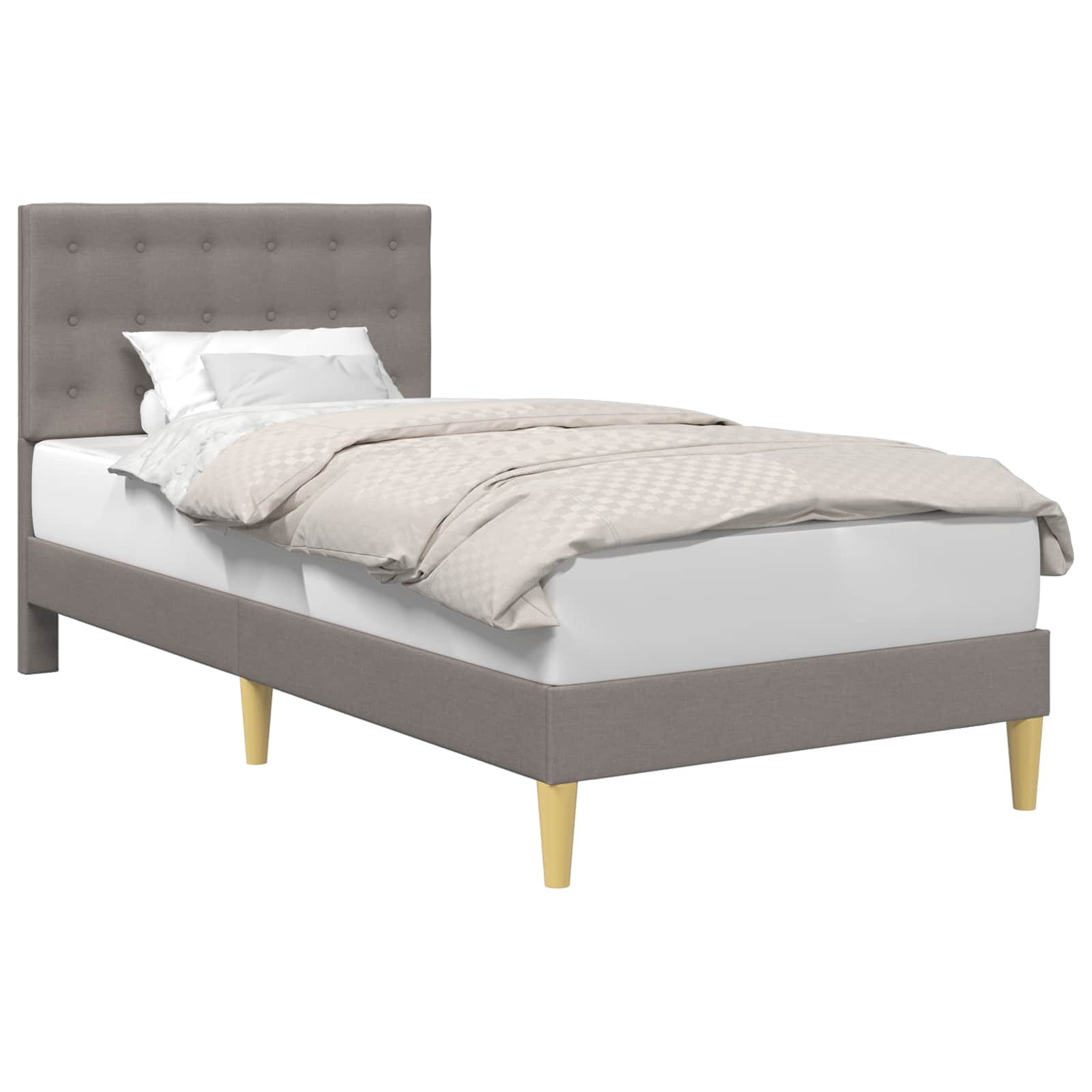 Σκελετός Κρεβατιού με κεφαλάρι Taupe 80 x 200 cm Ύφασμα - Pakobazaar