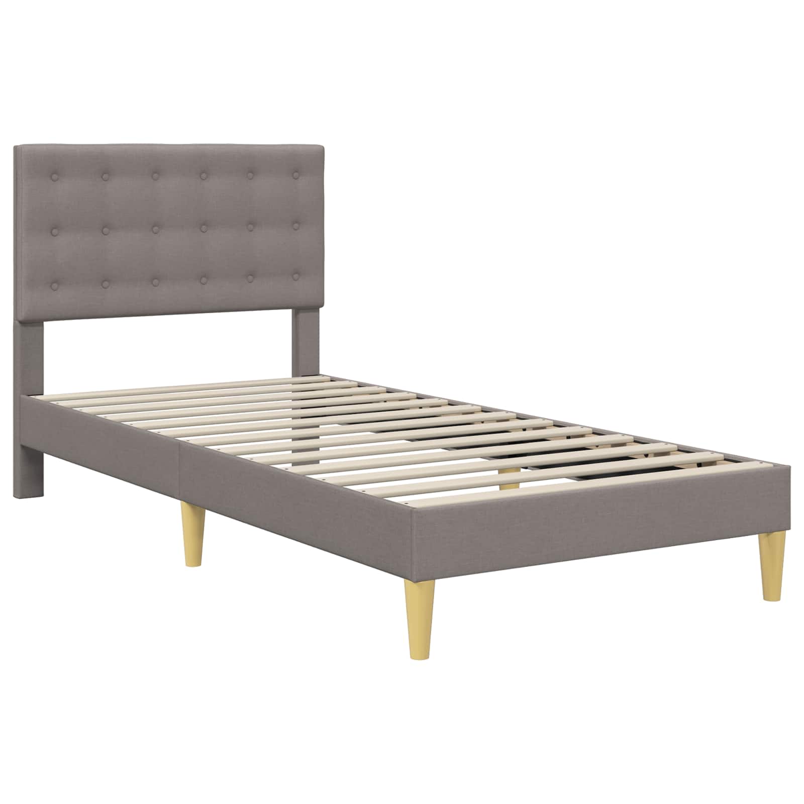 Σκελετός Κρεβατιού με κεφαλάρι Taupe 100 x 200 cm Ύφασμα - Pakobazaar