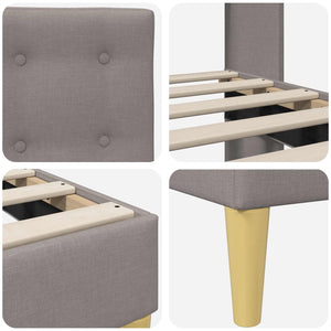 Σκελετός Κρεβατιού με κεφαλάρι Taupe 120 x 200 cm Ύφασμα - Pakobazaar