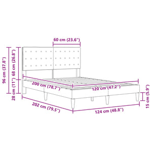 Σκελετός Κρεβατιού με κεφαλάρι Μπλε 120 x 200 cm Ύφασμα - Pakobazaar