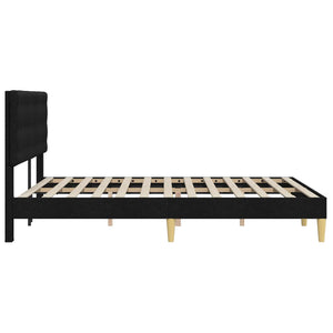 Σκελετός Κρεβατιού με κεφαλάρι Μαύρο 140 x 190 cm Ύφασμα - Pakobazaar