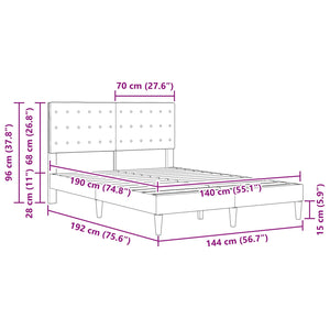 Σκελετός Κρεβατιού Σκούρο Πράσινο 140 x 190 cm Ύφασμα - Pakobazaar