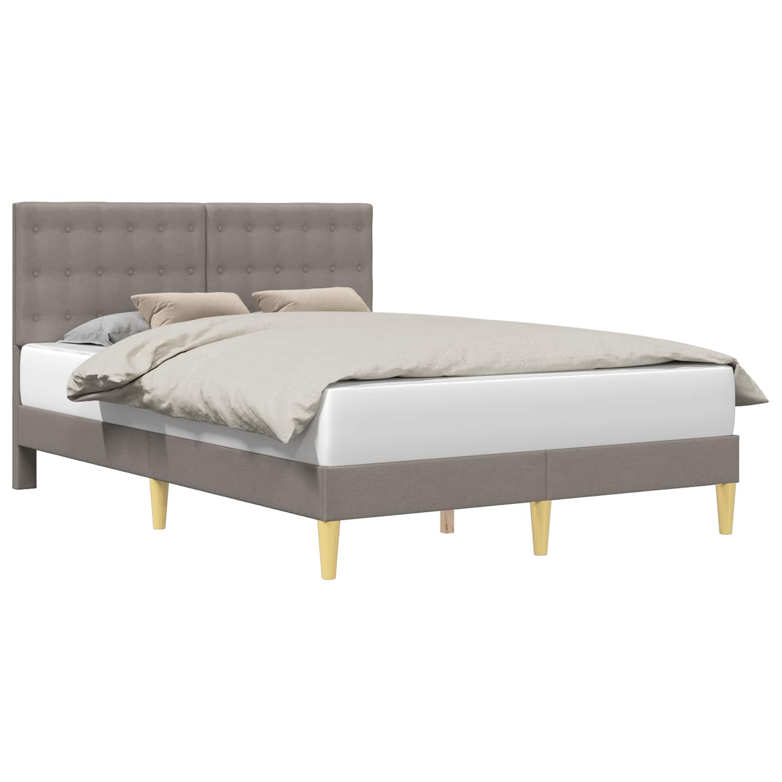 Σκελετός Κρεβατιού με κεφαλάρι Taupe 140 x 200 cm Ύφασμα - Pakobazaar
