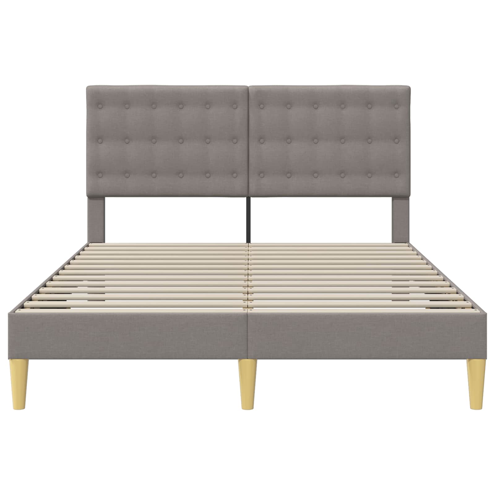 Σκελετός Κρεβατιού με κεφαλάρι Taupe 140 x 200 cm Ύφασμα - Pakobazaar