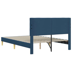 Σκελετός Κρεβατιού με κεφαλάρι Μπλε 160 x 200 cm Ύφασμα - Pakobazaar