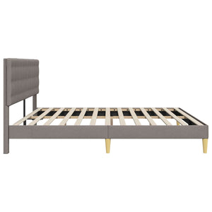Σκελετός Κρεβατιού με κεφαλάρι Taupe 180 x 200 cm Ύφασμα - Pakobazaar