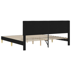 Σκελετός Κρεβατιού με κεφαλάρι Μαύρο 200 x 200 cm Ύφασμα - Pakobazaar
