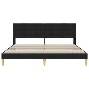 Σκελετός Κρεβατιού με κεφαλάρι Μαύρο 200 x 200 cm Ύφασμα - Pakobazaar