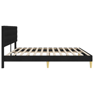 Σκελετός Κρεβατιού με κεφαλάρι Μαύρο 200 x 200 cm Ύφασμα - Pakobazaar