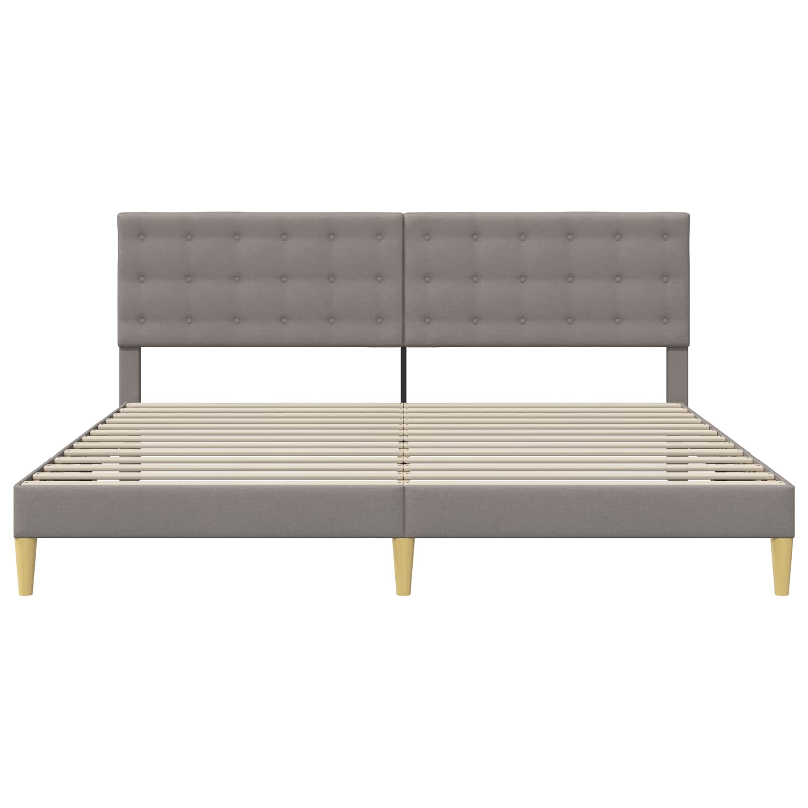 Σκελετός Κρεβατιού με κεφαλάρι Taupe 200 x 200 cm Ύφασμα - Pakobazaar