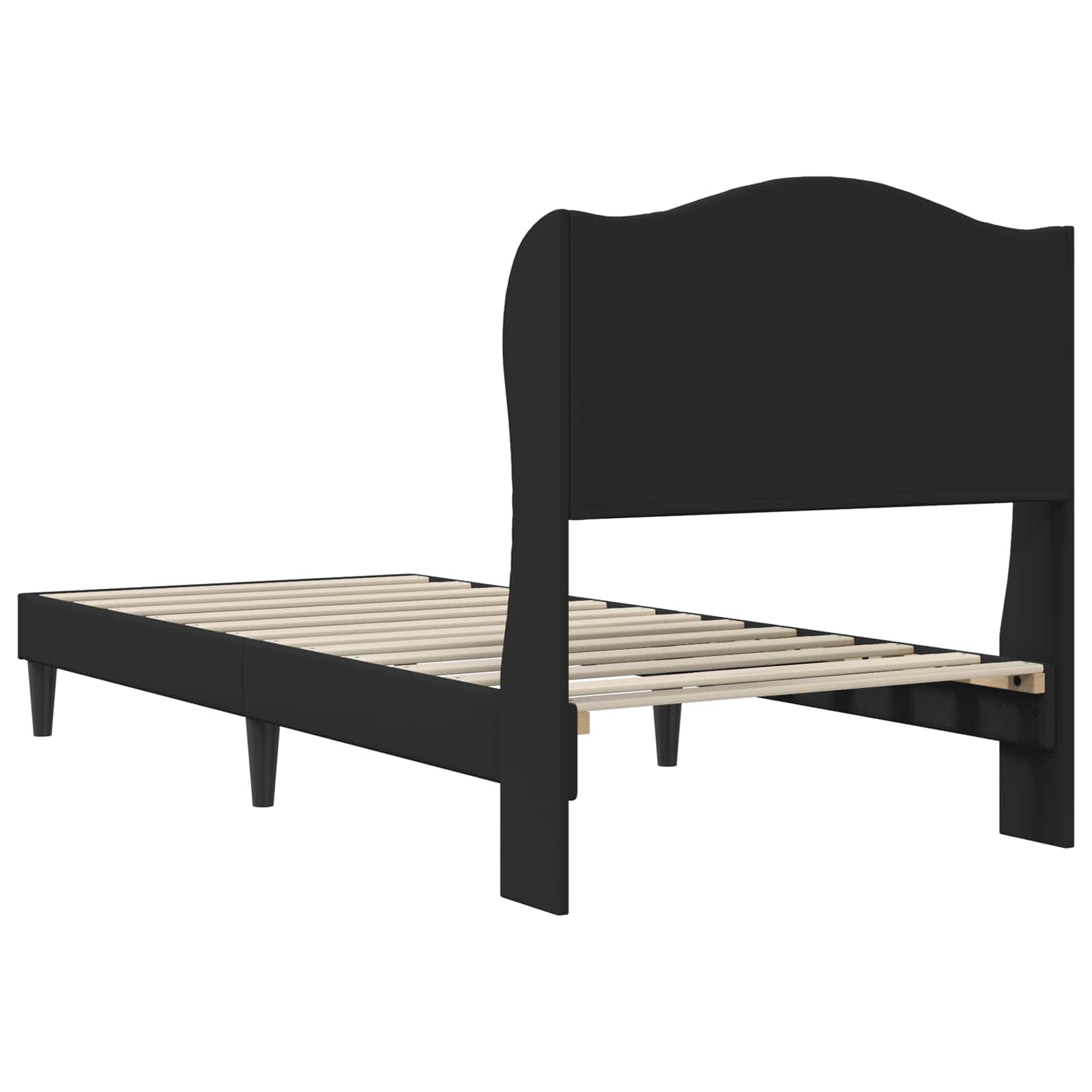 Σκελετός Κρεβατιού με κεφαλάρι Μαύρο 90 x 190 cm Τεχνητό Δέρμα - Pakobazaar