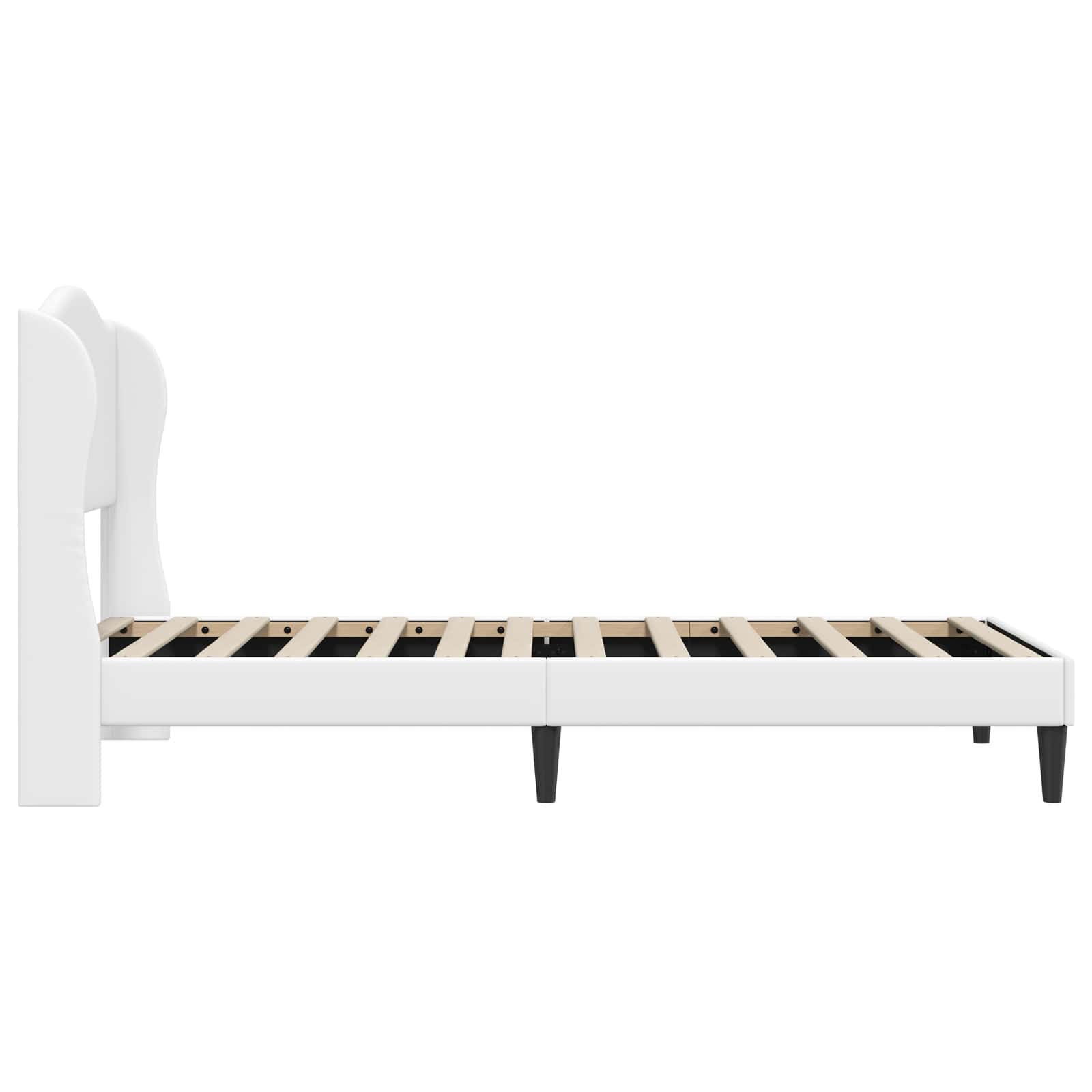 Σκελετός Κρεβατιού με κεφαλάρι Λευκό 90 x 190 cm Τεχνητό Δέρμα - Pakobazaar