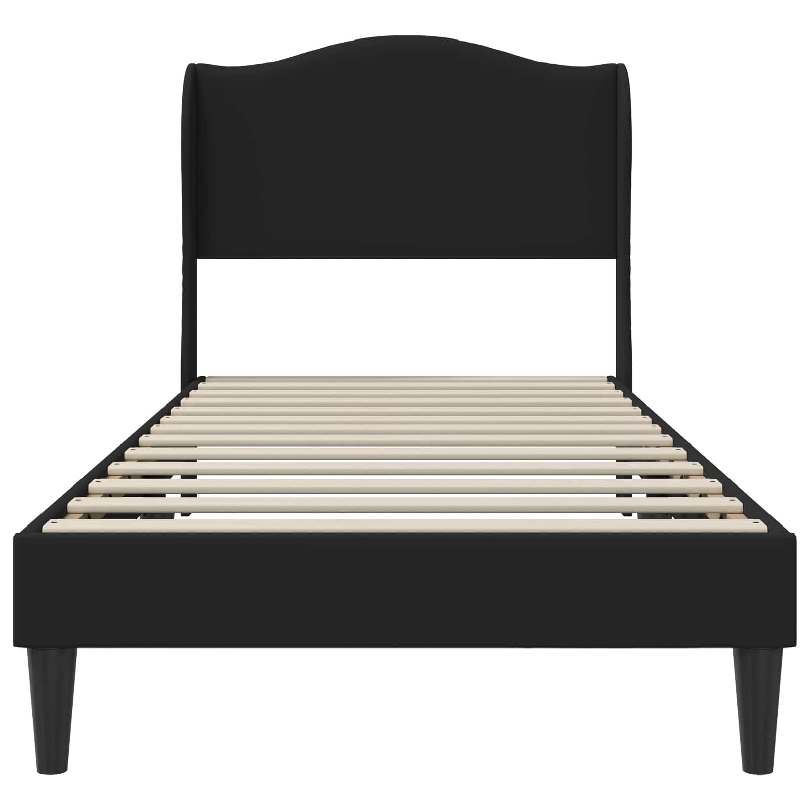 Σκελετός Κρεβατιού με κεφαλάρι Μαύρο 90 x 200 cm Τεχνητό Δέρμα - Pakobazaar