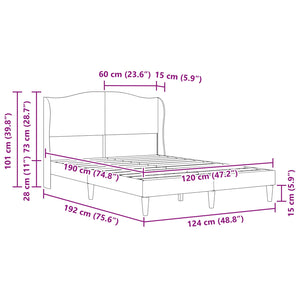 Σκελετός Κρεβατιού με κεφαλάρι Γκρι 120 x 190 cm Τεχνητό Δέρμα - Pakobazaar