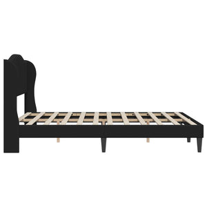 Σκελετός Κρεβατιού με κεφαλάρι Μαύρο 120 x 190 cm Τεχνητό Δέρμα - Pakobazaar