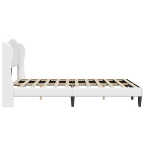 Σκελετός Κρεβατιού με κεφαλάρι Λευκό 120 x 190 cm Τεχνητό Δέρμα - Pakobazaar