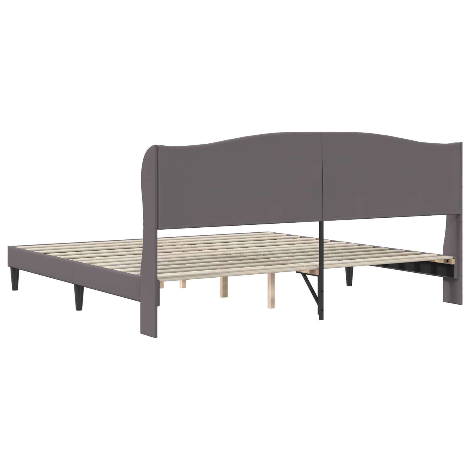 Σκελετός Κρεβατιού με κεφαλάρι Γκρι 180 x 200 cm Τεχνητό Δέρμα - Pakobazaar