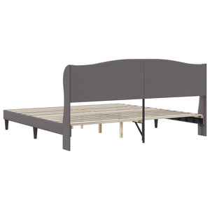Σκελετός Κρεβατιού με κεφαλάρι Γκρι 180 x 200 cm Τεχνητό Δέρμα - Pakobazaar