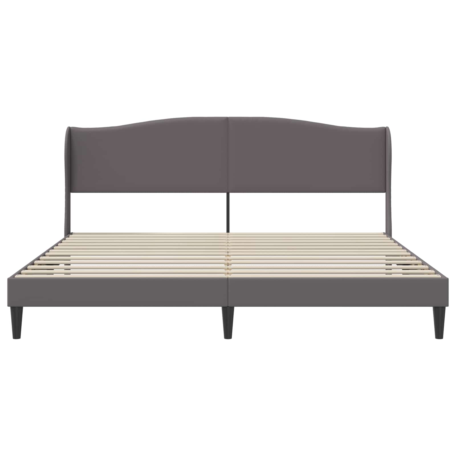 Σκελετός Κρεβατιού με κεφαλάρι Γκρι 180 x 200 cm Τεχνητό Δέρμα - Pakobazaar