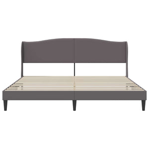 Σκελετός Κρεβατιού με κεφαλάρι Γκρι 180 x 200 cm Τεχνητό Δέρμα - Pakobazaar