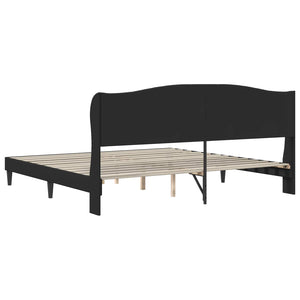 Σκελετός Κρεβατιού με κεφαλάρι Μαύρο 180 x 200 cm Τεχνητό Δέρμα - Pakobazaar