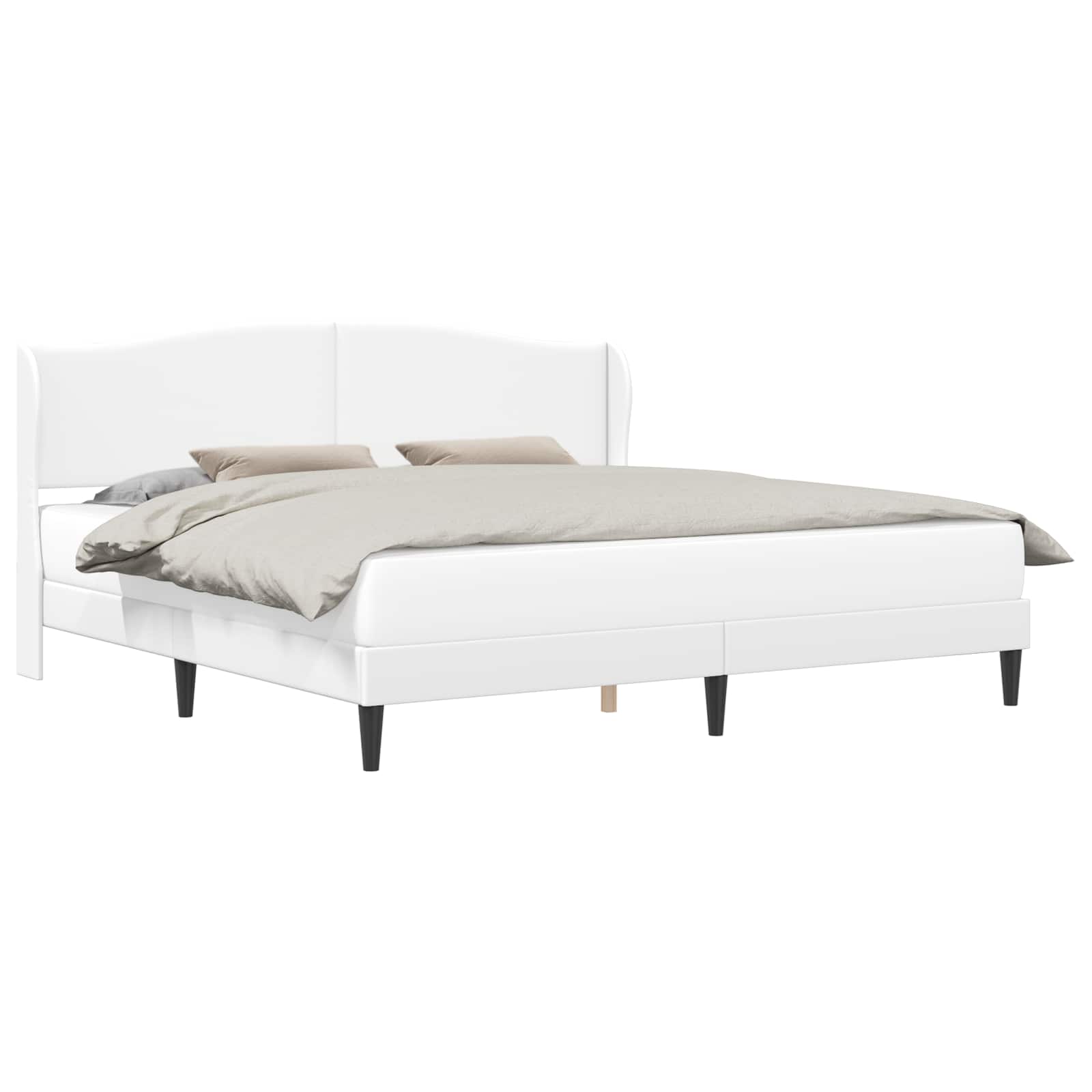 Σκελετός Κρεβατιού με κεφαλάρι Λευκό 180 x 200 cm Τεχνητό Δέρμα - Pakobazaar