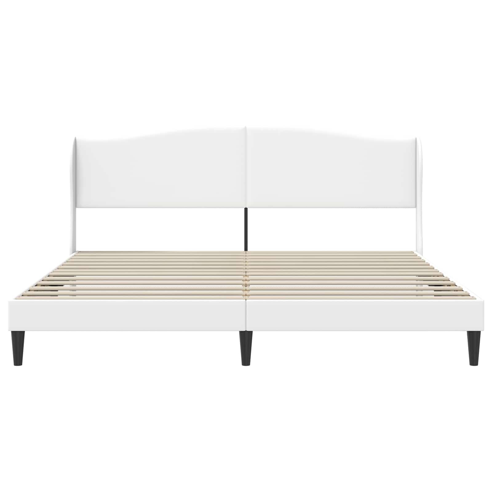 Σκελετός Κρεβατιού με κεφαλάρι Λευκό 180 x 200 cm Τεχνητό Δέρμα - Pakobazaar