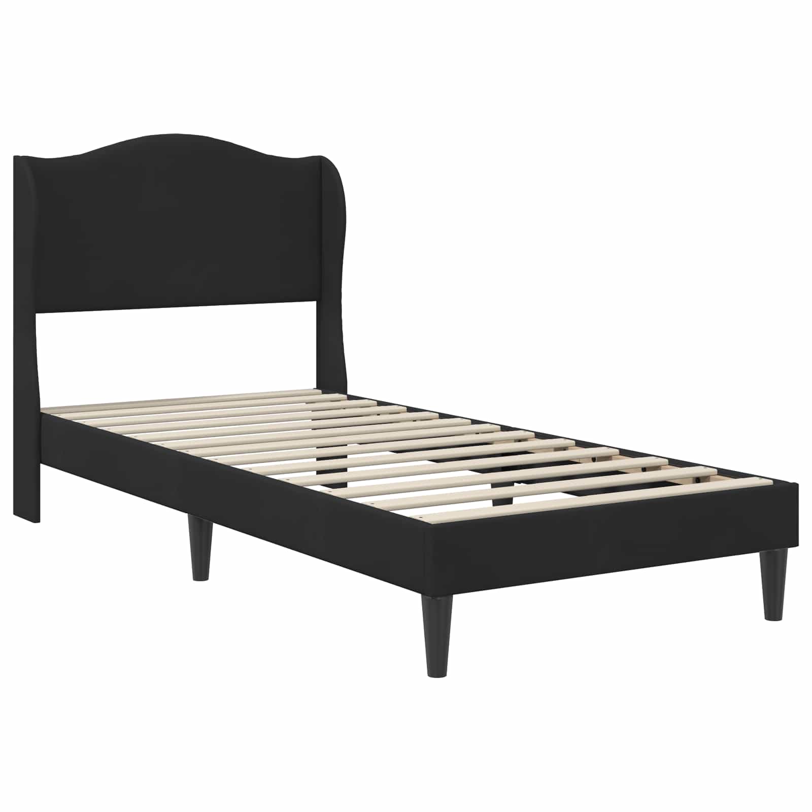 Σκελετός Κρεβατιού με κεφαλάρι Μαύρο 90 x 190 cm Βελούδο - Pakobazaar