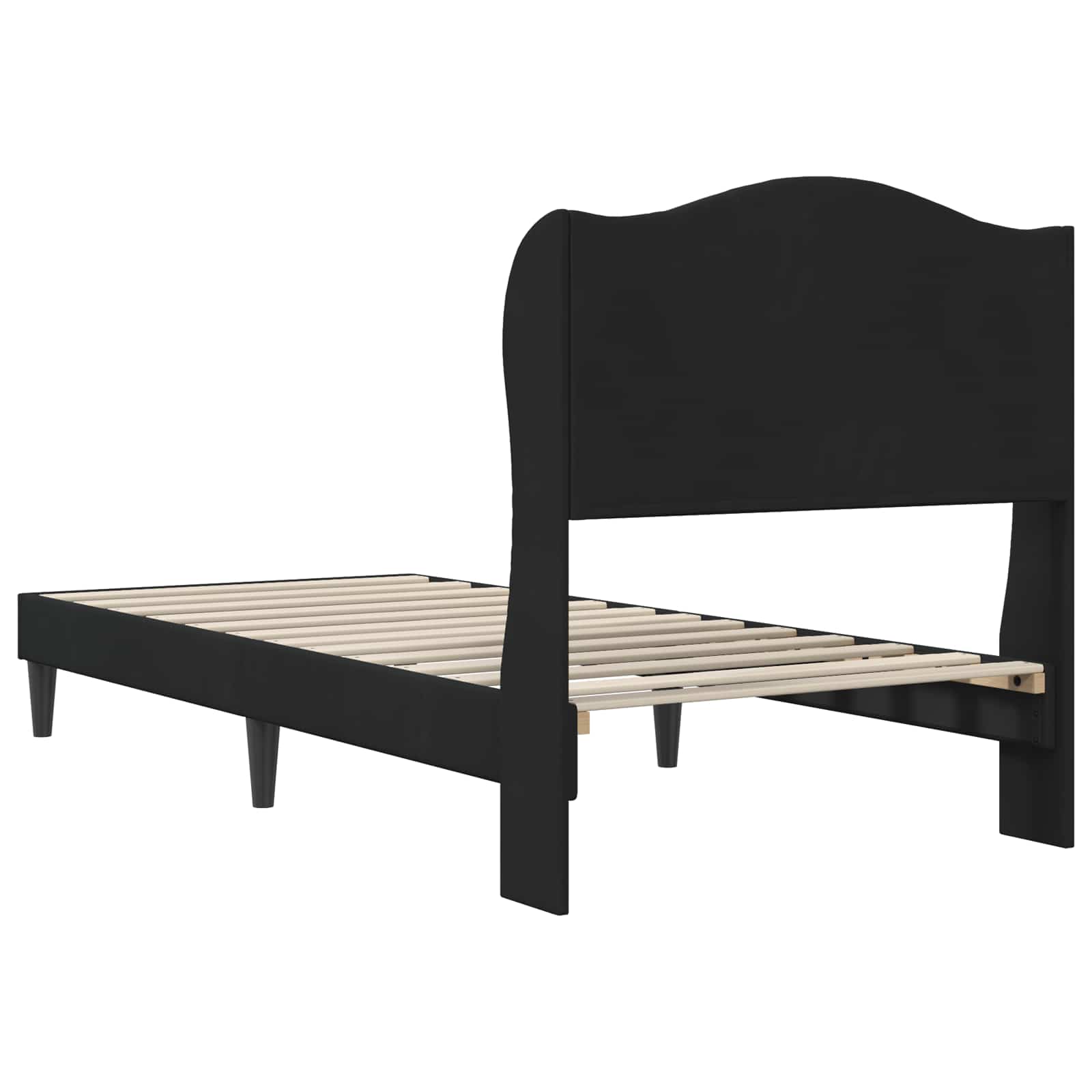 Σκελετός Κρεβατιού με κεφαλάρι Μαύρο 90 x 190 cm Βελούδο - Pakobazaar